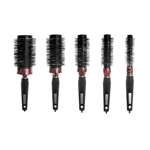 Crewe Orlando Pink Zebra Heat Retaining Brush Set