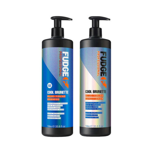 Fudge Cool Brunette Blue Toning Shampoo & Conditioner 1000ml