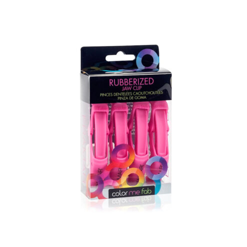 Framar Rubberised Pink Jaw Clip Pack 4