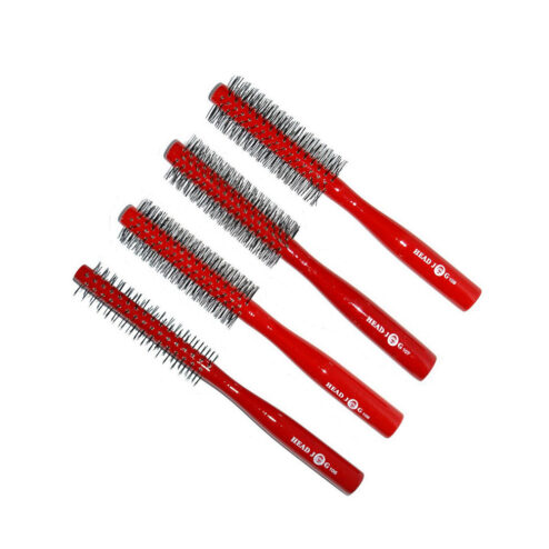 Head Jog Red Lacquer Wooden Radial Brush Set