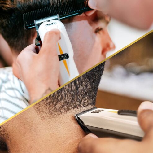 WAHL Super Taper Cordless Clipper And Trimmer Set cutting clients hair