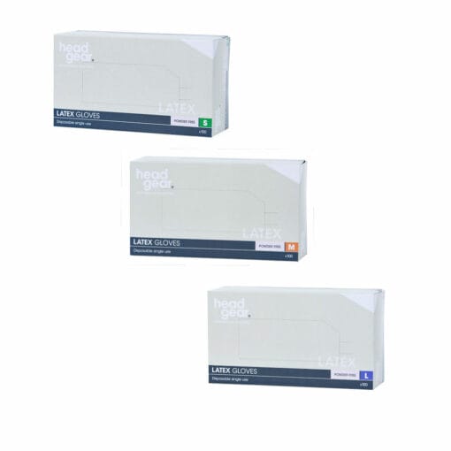 Head Gear Latex Powder Free Gloves Pack 100