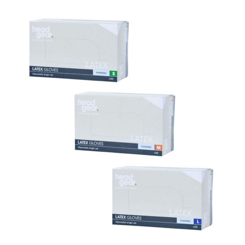 Head Gear Powdered Latex Gloves Pack 100