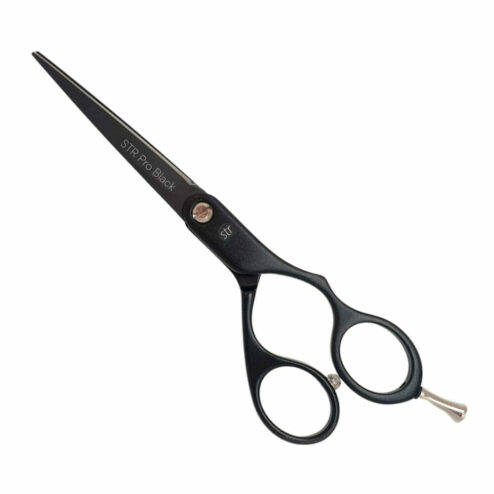 STR Pro Black Offset Hairdressing Scissor