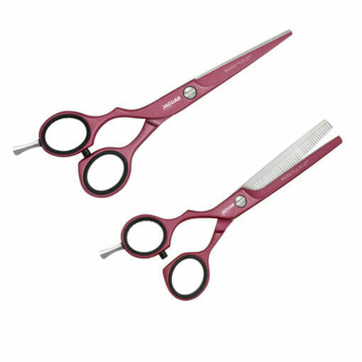 JAGUAR Pastell Plus Berry Red Offset Lefty Scissor Set