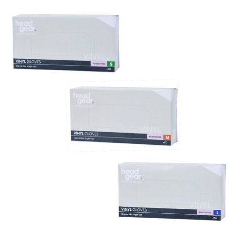 Head Gear Vinyl Powder Free Gloves Pack 100
