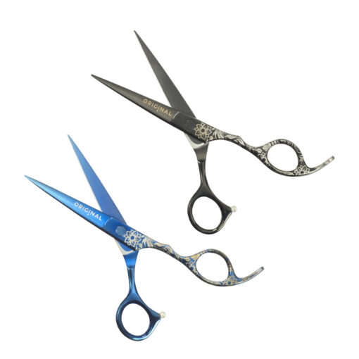 Sinelco Etched Flower Offset Scissor 5.5 Inch