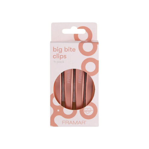 Framar Big Bite Rose Gold Clips Pack 4